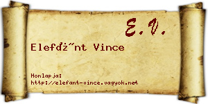 Elefánt Vince névjegykártya